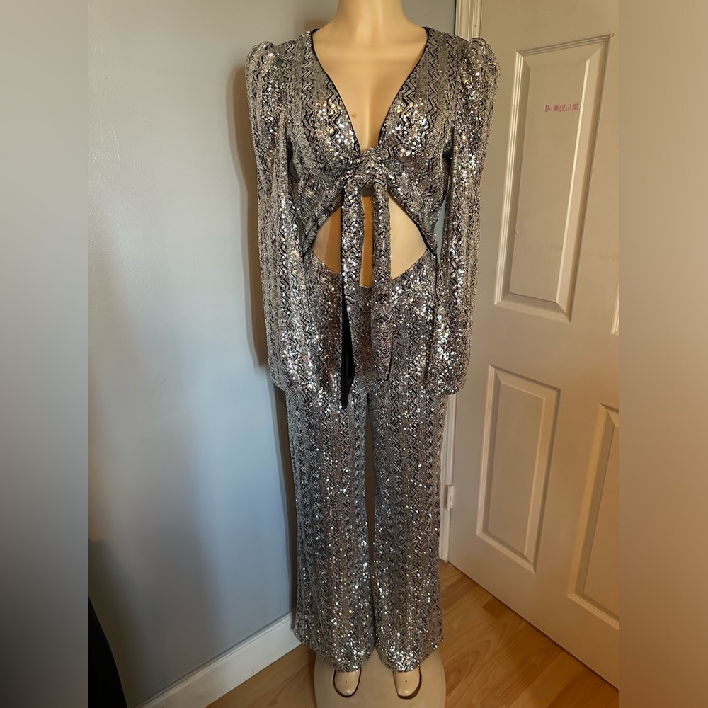 ONE33 social silver jumpsuit